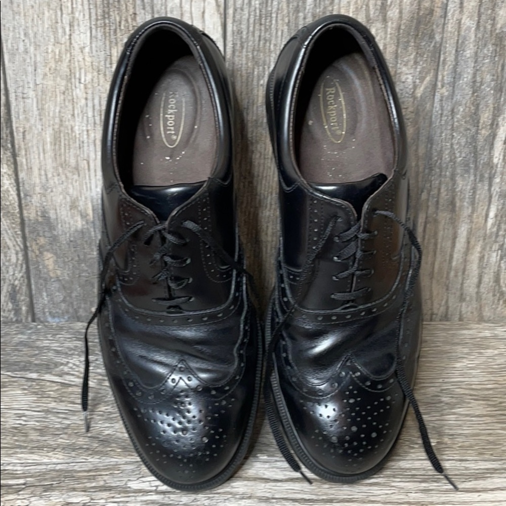 Rockport Mens Leather Upper Dress Shoes Wing Tip Oxford Size 9.5M - Picture 9 of 12